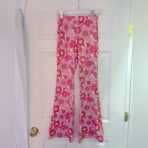 Floral bell bottom pants